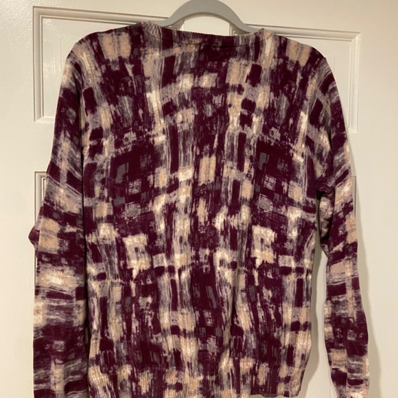 Studio Works Cardigan in Purple Pattern- Size Large - Picture 5 of 7